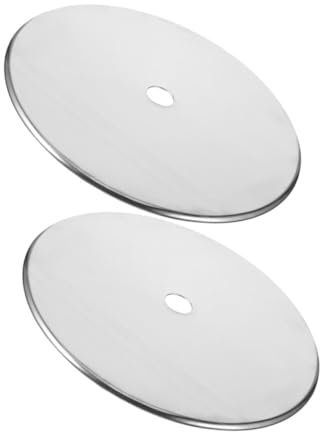 ULTECHNOVO 2pcs Thickened Stainless Steel Induction Cooktop Diffuser Ring with Cover for Hot Pot Table