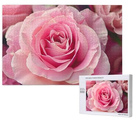 Intelligenz-Puzzle aus Holz, 75 x 50 cm, schöne Rose, bedruckt, 1000 Teile (verpackt), Puzzle, Lernspiel für Erwachsene, Heimdekoration, Puzzle