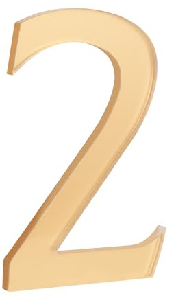 HASWARE 4-Inch Self-Adhesive House Number - Waterproof and Weather-Resistant - Easy Installation for Home Mailbox Post Door (Gold, 2)
