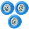 Hygrometer Thermometer Fathers Day Dad Gifts Round LCD Digital Round Temperature Humidity Meter Monitor Gauge for Greenhouse Dehumidifiers Humidifiers Basement Babyroom Home Office (3Pcs Blue)