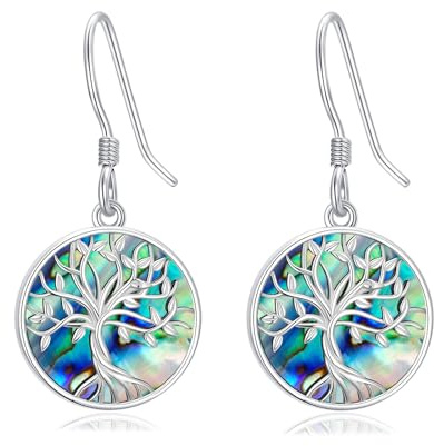 Lebensbaum-Ohrringe für Damen, 925er Sterlingsilber, Lebensbaum-Tropfenohrringe, Schmuck, Geschenk für Frauen