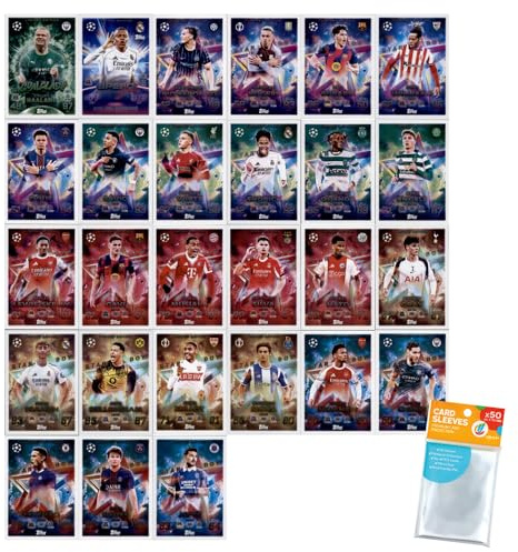 Bundle mit Topps Match Attax Champions League 2025/26 Trading Cards + Exklusive Collect-it Hüllen (Alle 27 Limitierte Karten)