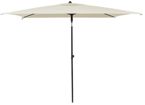 MONTY Parasol inclinable de 125x200 cm, mástil Ø32mm de Acero Negro, con Antiviento, Altura regulable, Elegante y Duradero, tratamiento Anti-corrosión, para Exterior