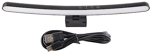 Ouitble Computer-Lampe, asymmetrische optische Touch-Dimm-Bildschirm-Lichtleiste mit 7 Farben RGB für Gebogene Monitore, verstellbare, augenschonende Schreibtischlampe, sch