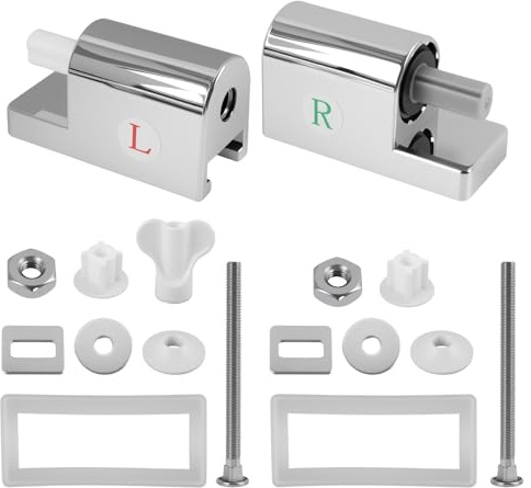 Juego Soportes Universales, para Asiento de Inodoro con Bisagras de Cierre Suave Incluidas, Kit de Fijación de Metal, para Instalación Sencilla y Durable de Piezas Fijas de Inodoro ﻿ ﻿