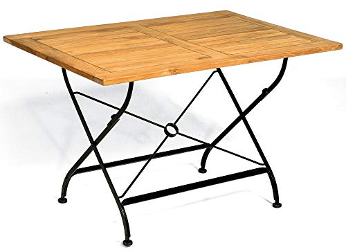 Sonnenpartner OXFORD Klapptisch 120 x 80 cm Eisen und Teakholz