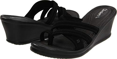 Skechers Cali Damen Rumblers Sandale., Schwarz (schwarz), 42 EU