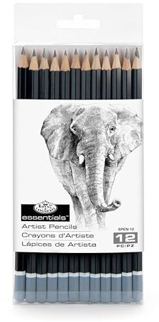 Royal & Langnickel SPEN-12 Pack de 12 Crayons à dessin (5H, 4H, 3H, 2H, H, HB, B, 2B, 3B, 4B, 5B, 6B)