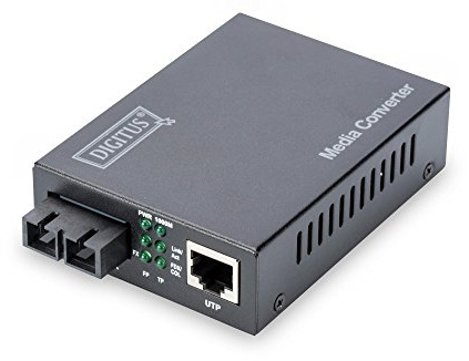 DIGITUS Gigabit Ethernet Media Converter, Singlemode SC connector, 1310nm, up to 20km