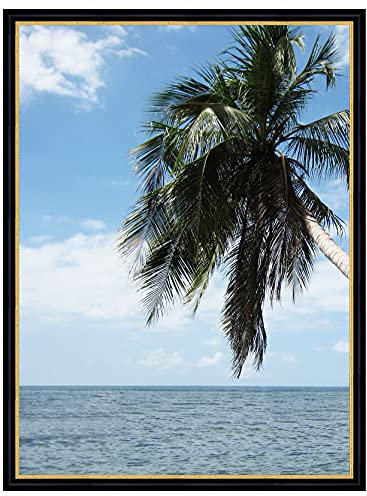 Cadre Photo Mural 15x21 cm / 21 x 15 cm Cadres Creux Noir avec Filet Dore, 2.7 cm de Largeur, Cadre en Bois