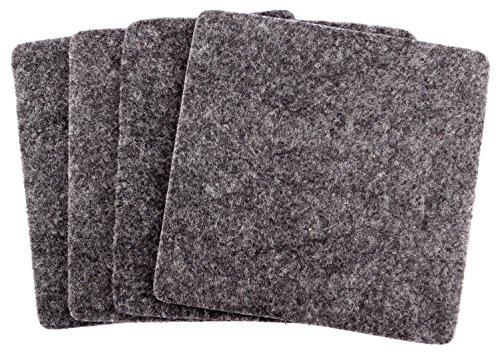 Glasuntersetzer 10er Set aus Filz in dunkelgrau (und weitere Farben wählbar) für Tassen, Gläser und Getränker, edel und elegant, 10x10cm quadratisch, waschbar