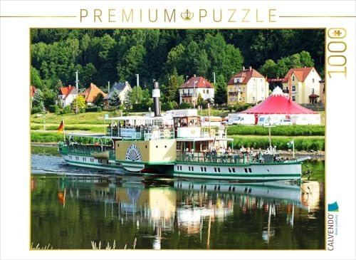 CALVENDO Puzzle Schaufelraddampfer Kurort Rathen | 1000 Teile Lege-Größe 64 x 48 cm Foto-Puzzle für glückliche Stunden