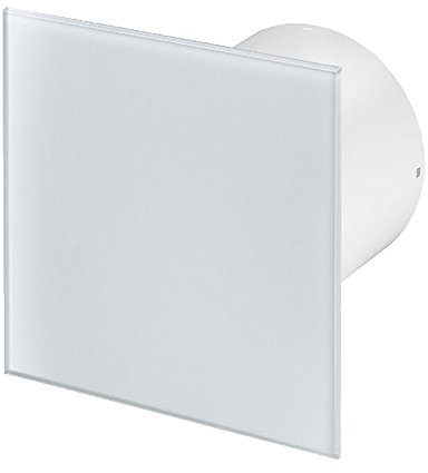 Armar Trading LTD Bathroom Extractor Fan 125mm / 5 with Non Return Valve/Backdraft Shutter Kitchen Ventilator with Modern Front Panel (125mm Silent Fan Standard, Glass White/PTG)