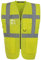 Executive Hi Viz Vis Vest High Visibility Zip Vests 2 Band Reflective Security Work Contractor Safety Mobile Phone Pocket ID Holder Workwear Waistcoat Jacket Top Size (HV330 Yellow, 3XL)