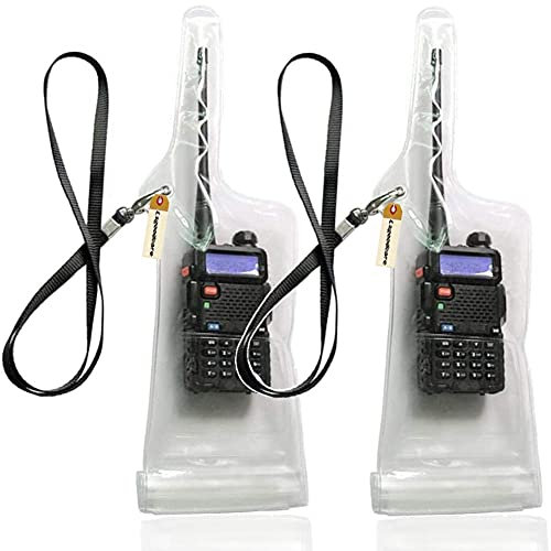 Lsgoodcare Portable Two Way Radio Waterproof Rainproof Bag Case Pouch Compatible with Motorola Kenwood Midland UV 82 BF 888S UV-5R Walkie Talkie Radio White