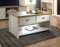 GFW Lancaster Coffee Table With Drawers For Living Room, Storage Coffee Tables With 2 Drawers & Undershelf Display, Living Room Home Furniture Wood Table, Cream, W99 x H50 x D55 cm