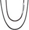 FOCALOOK Halskette/Armband Mode Kunstleder Collier Schwarz Wachsschnur Kette 75CM 2mm breit Geflochten Lederkette Gothic Lederband mit Edelstahl Verschluss für Männer Frauen Jungen Mädchen