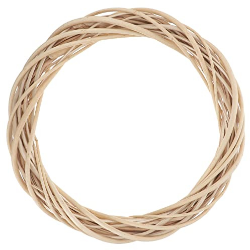 Grapevine Wreath Vine Branch Wreath Decorative Wooden Twig for Craft Decor Door House(30cm Burlywood)