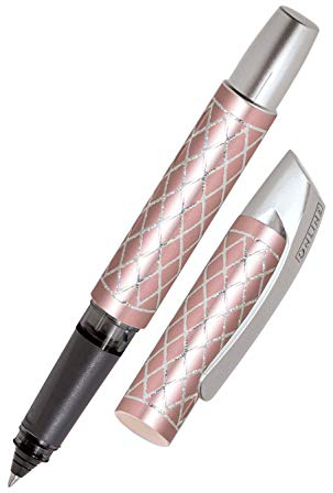 ONLINE Stylo roller à cartouches Campus Feel Diamond Rose, magic ball technique, pour gauchers et droitiers, ergonomique, pour cartouches d'encre standard, pour l'école et la vie quotidienne