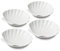 WM Bartleet & Sons 1750 TSET111 Traditional Porcelain Set of 4 Shell Design Serving Dishes 12cm – White