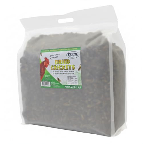 Dried Crickets (2.2 lb.) - High Protein Insect Treat - Chickens, Wild Birds, Hedgehogs, Bluebirds, Reptiles, Sugar Gliders, Opossums, Skunks, Lizards, Bearded Dragons, Fish, Amphibians, Turtles