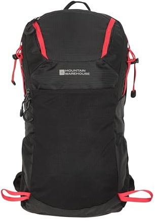 Mountain Warehouse Inca 18L Rucksack - Sternum Strap Backpack, Hydration Compatible Travel Bag Black