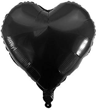 Oblique Unique® Herz Stern Folien Luftballon für Geburtstag Kindergeburtstag Hochzeit Party Feier Weihnachten Deko Folienballon - Wählbar (Herz Schwarz)