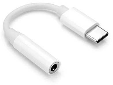 Excellentas USB C - AUX Audio Adapter Typ C Female Adapterkabel kompatibel mit Samsung Galaxy Note 9, S8, S9, S10, Huawei Mate, Pro, P20, P30, Sony Xperia, MacBook - in weiß