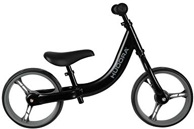 HUDORA Laufrad Classic, schwarz | Kinder-Laufrad mit extra Breiten 12 Zoll Rädern | Lauflernrad ab 3 Jahre | Sattel & Lenker höhenverstellbar | Kinderlaufrad