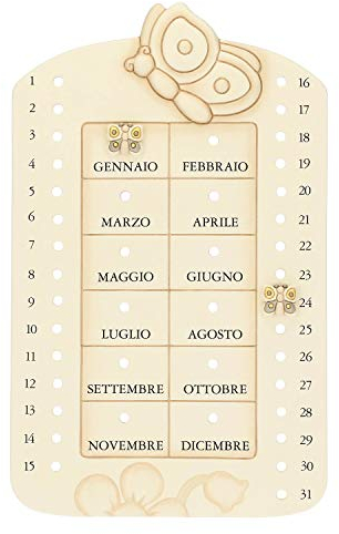 THUN - Ewiger Wandkalender - Hausmöbel - Linie Elegance - Keramik - 20 x 32,6 x 1,5 cm