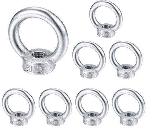 8 Stück Ringmutter, Edelstahl M10 Augenmuttern, Ringösen Schaukelhaken zum Heben von Zubehör