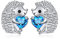 Igel Ohrstecker für Damen Mädchen 925 Sterling Silber Igel Schmuckset Süßes Tier Blaues Herz CZ Ohrring (Ohrstecker)