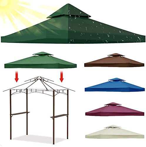 WULIDE Ersatzdach Pavillon 3x3 Wasserdicht Stabil Winterfest Sturmfest mit Kaminabzug Oxford-Stoff für Outsunny Metallpavillon Holzpavillon