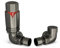 UK Radiators Pewter Thermostatic Radiator Valve and Corner Lockshield Valve - Matt Pewter Finish - Classy and Modern Design 1/2 x 15mm Corner Radiator Valve