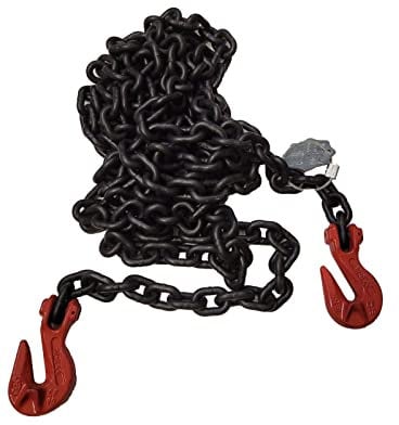 8mm Grade 8 Tow Chain/Lashing Chain With Clevis Grab Hook Each End - Recovery - Towing - Load Binder Chain (3 Metres Long)