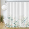 Rideau Douche Anti Moisissure, Uiiooazy Rideau de Douche 180x200cm Vert Sauge Feuilles d'eucalyptus Doré Rideaux de Baignoire Tissu Lavable Imperméable Polyester Rideaux Salle de Bain avec 12 Crochets