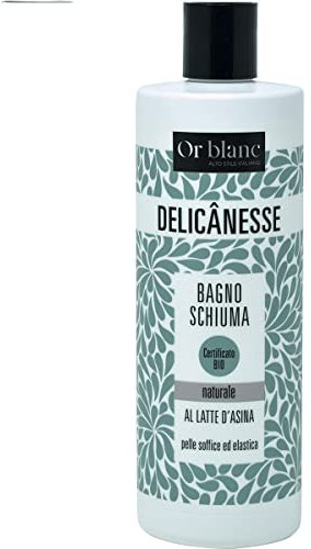 Bagno schiuma Bio al latte dasina e profumazioni di riso, pelle idratata e delicata, morbida ed elastica, protegge le cellule cutanee, 100% naturale, 400 ml.