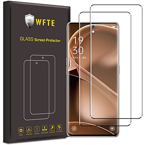 WFTE [Lot de 2 Verre Trempé pour Oppo Find X6 Pro/OnePlus 12, 3D Couverture Complète Film de Protection d'écran avec Haute Transparence à 99%, Anti-Trace Protecteur avec Dureté 9H Glass(Noir)