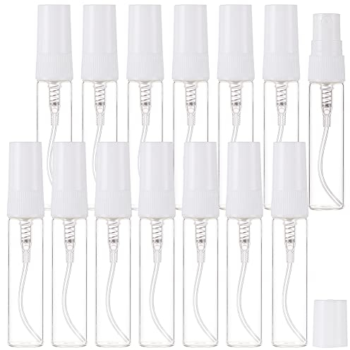 BENECREAT 30 x 5ml/0.34fl. Oz Kleine Parfümflaschen Aus Glas Klare Parfümprobenflaschen Mit Staubdeckel Aus Kunststoff, Tragbare Parfümflaschen Aus Glas Für Parfüm, Reiseausgabe