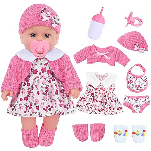 ZNTWEI 12 Inch Baby Doll with Reborn Baby Dolls Clothes and Accessories
