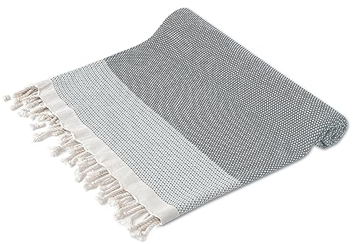 Turquoise Home XXL Türkisches Pestemal-Handtuch, Hamamtuch für Strand, Spa, Yoga, Sauna und Reisen – Leicht, sandfrei, schnelltrocknend, ultraweich, 100% Baumwolle – 100 x 180 cm