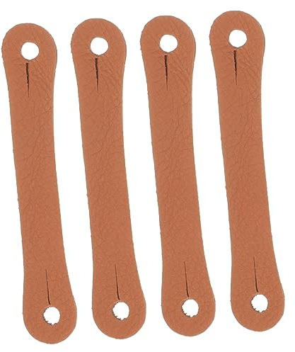 Drumstick Gurte für Übung, für Anfänger und Drummer | Pu Leder in Braun, Anti Rutsch Design, Leicht Abnehmbar, 4 Stück für Mehr Stabilität Zufällige Farbe