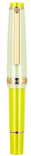 JinHao 82 Green Lemon Füllfederhalter mit feiner Feder, kurzer Acryl-Mini-Taschenstift mit Konverter