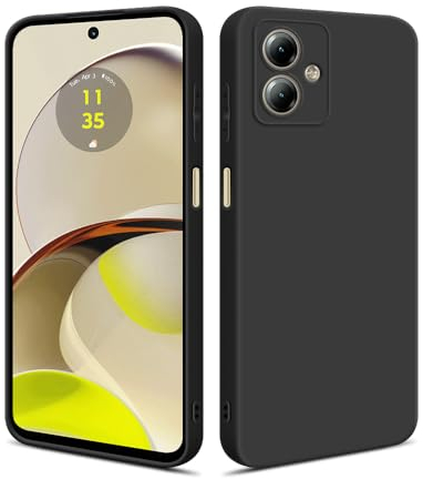 HSP Hülle für Motorola Moto G14 [Staubabweisend] Handyhülle | Premium TPU Silikon Case Schutzhülle | Kratzfest Stoßfest Fallschutz | Kameraschutz Displayschutz | Passgenau Dünn Matt | Schwarz