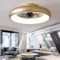 48cm Ventilatori da soffitto con lampada Telecomando, Moderno Illuminazione Lampada da soffitto con ventilatore LED 36W Dimmerabile Luci del per Camera da letto Soggiorno, 6 velocità, Oro