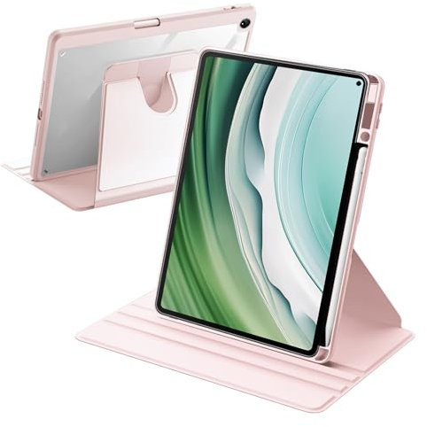 A-BEAUTY Custodia Compatibile con Tablet Huawei MatePad Pro 11 2024/2022 con Portapenne, Auto Svegliati/Sonno, Custodia Rotante per Huawei MatePad Pro 11, Rosa