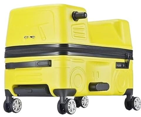 ASHSDI Koffer Reisekoffer Trolley Kreative Reitkoffer, Tragbares Gepäck, Reise-Hartschalenkoffer, Aufgegebenes Gepäck Boardcase Handgepäck (Color : Yellow, Size : 20inch)