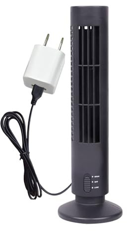 Mini Aorme Américaine sans Feuilles Ventilateur Colonne Silencieux,Ventilateur Silencieux,Ventilateur Sur Pied,Ventilateur Tour,Convient Aux Bureaux à Domicile Et Aux Chambres à Coucher (noir)