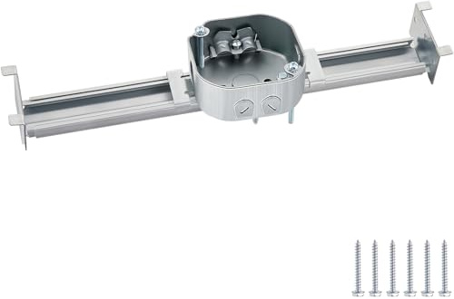 Tandefio 1 x verstellbare Deckenventilator-Halterung, Deckenhalterung, elektrische Box für Lüfter und Leuchten, 37 cm lang