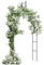 HOMASIS Arco para trepadores de metal, arco de jardín para rosas, pérgola decorativa de exterior para bodas, fiestas, negro, 125 x 39 x 287 cm